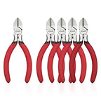 5 inch Wire Cutters, 5 Pack Diagonal Cutters, Side Cutters, Wire Cutter Set, Wire Snips, Small Diagonal Cutters with Spring Loaded, Diagonal Cutting Pliers for Crafts, Jewelry Making - color: 5 Inch 5 Pack