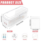 2 Packs Acrylic Jewelry Box with 100pcs PVC Portable Anti Oxidizing Zipper Bags Flip Lid Jewelry Organizer for Earrings Rings Necklaces Travel Jewelry Case