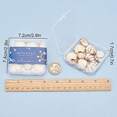 SUNNYCLUE 1 Box 16Pcs Seashell Charms Oval Ocean Beach Spiral Connectors Pendant Conch Shells Charms with Plated Golden Loop Bail for Jewelry Making DIY Necklace Bracelet Supplies - color: 1 Box 16Pcs Seashell Charms