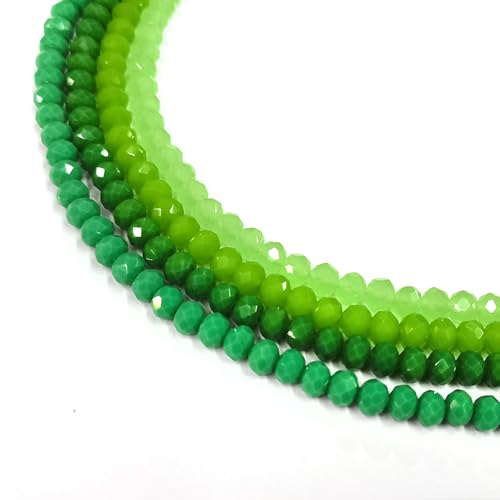350Pcs 6mm Faceted Green Glass Crystal Briolette Beads for Jewelry Making, Bracelets, Earrings, Wind Chimes, Suncatchers - color: Green, size: 6mm