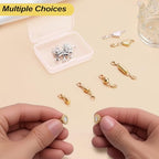 Magnetic Necklace Clasps and Closures with Lobster Clasp, Gold & Silver Magnetic Jewelry Clasps Helper for Necklace Extender, Bracelets and Jewelry - color: 3 Styles | 12Pcs_Diamond & Balls