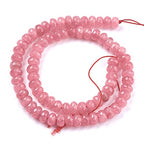 Cheriswelry 65pcs/Strand 8mm Faceted Rondelle Natural Jade Stone Beads Dyed Mini Gemstone Loose Spacer Abacus Beads Charms for DIY Craft Earring Bracelet Necklace Jewelry Making Supplies - color: Natural Jade*2