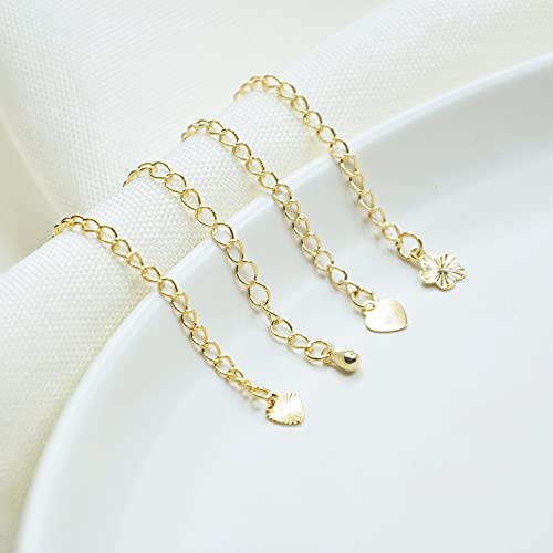 Mulutoo 200 Pcs Chain Extender for Jewelry Making, Bracelet & Necklace Extension Chain, Silver & Gold, 70mm x 4mm - color: Gold and Silver, size: 70mmx4mm