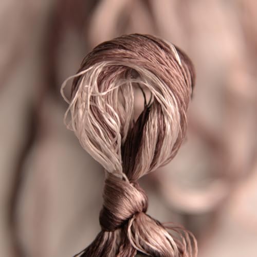 100% Nature Mulberry Handmade Embroidery Silk Thread Woven Jewelry Accessory Artificial Flowers Cross Stitch Floss DIY Sewing Kits 7 Gradient Colors 110m Each (23) - color: 23