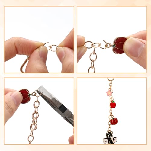 Liliaafar 48 Set Keychain Making Kit Gold Silver Metal Keychain Clips with Key Ring Swivel Snap Hook Lobster Claw Clasps Extender Chain Bulk for DIY Craft Lip Gloss Bag Accessories Gift (Gold) - color: Gold