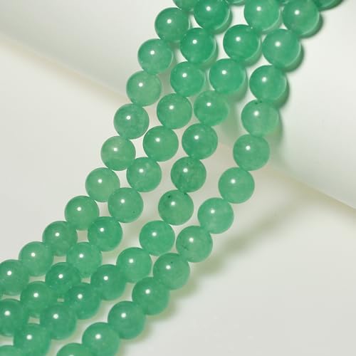 MJDCB Stone Beads 10mm 35pcs Round Aventurine Green Jade Loose Gemstone Bead Charms for Jewelry Making Bracelet Necklace Earring Pendant - color: Aventurine Green Jade, size: 10mm