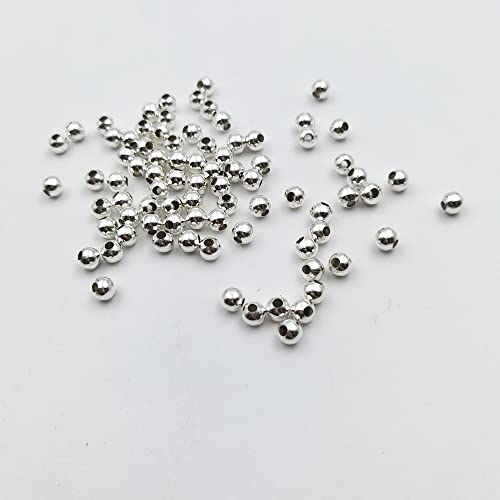 400 Pieces 6mm Silver Iron Metal Spacer Bead Round Loose Beads - size: 6mm