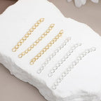 200PCS Chain Extender, 50mm x 4mm Removable Gold & Silver Extender for Necklaces Bracelet Keychain, Jewelry Making Chain for Women, DIY Craft Chains Supplies