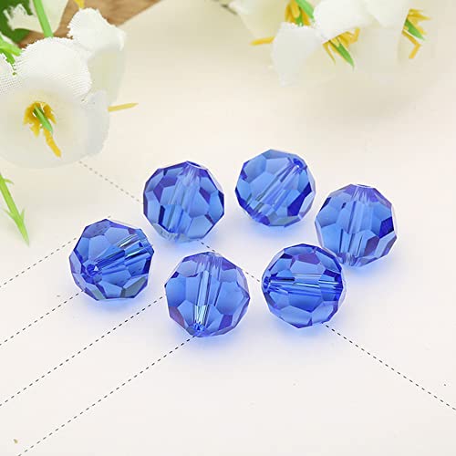 300PCS 4mm Rondelle Sapphire Faceted Round Glass Beads for DIY Crafts - color: Sapphire, size: 4mm/300pcs