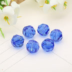 300PCS 4mm Rondelle Sapphire Faceted Round Glass Beads for DIY Crafts - color: Sapphire, size: 4mm/300pcs