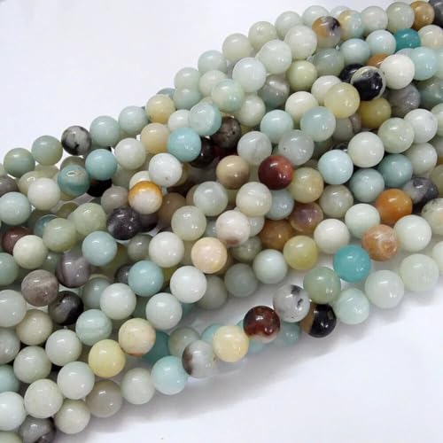 8mm Round Amazonite Stone Loose Beads for Jewelry Making Natural Gemstone Semi Precious 15 Inch(45-48pcs/Strand) - color: Amazonite Stone, size: 8mm