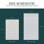 Earring Cards, Set Earring Making Supplies with 100 Pcs Earring Holder Cards 200 Pcs Earring Backs and 100 Jewelry Packaging for Earrings Necklace Jewelry Display, Jewelry Bags 3.5x2.4 Inches (White) - color: ZK100-White