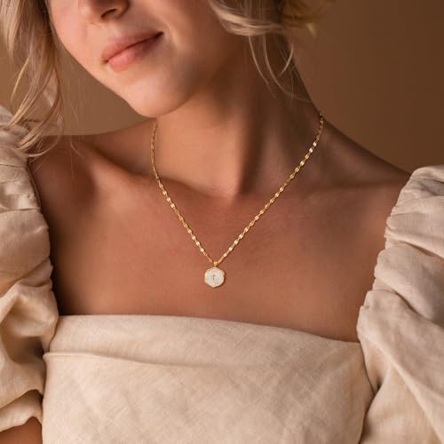 Mothers Day Gifts for Mom Cross Necklace for Women Dainty 14K Gold Plated Cross Coin Necklace Simple Round Disc Pendant Minimalist Cute Charm Everyday Religious Jewelry Gifts - style: sequin chain