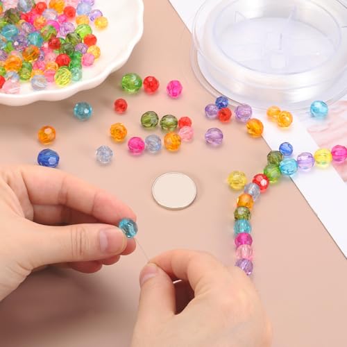 MECCANIXITY 400pcs Czech Faceted Bicone Beads 8mm Glass Spacer Bead Bulk for Jewelry Making & DIY Craft, New Green - color: New Green