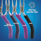 Beadalon Designer Series Semi-Flush Cutter, Dark Blue Vinyl-Free Grips, Stainless Steel, Box Joint, Double Leaf Springs, 4.75 in - color: Dark Blue, style: Semi-Flush Cutter