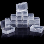 SATINIOR 12 Pack Clear Plastic Beads Storage Containers Box with Hinged Lid for Beads and More (3.54 x 2.36 x 1.26 Inch) - size: 3.54 x 2.36 x 1.26 Inch