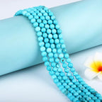 Natural Stone Beads Round Genuine Real Stone Beading Strand Loose Gemstones DIY Smooth Bead for Bracelet Necklace Earrings Jewelry Making (Blue Turquoise, 6mm 60 Pieces) - color: Blue Turquoise, size: 6mm 60pcs