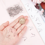 SUNNYCLUE 1 Box 100Pcs French Earring Hooks 304 Stainless Steel Earwire Ear Wires Silver Earwires Fishhook Ear Hook for Jewellery Making Women Adults DIY Dangle Earrings Crafts Supplies - color: 100pcs French Earring Hooks Stainless Steel
