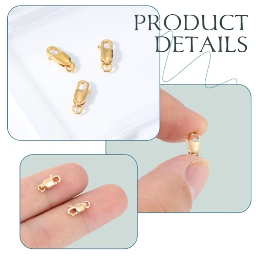 SUNNYCLUE 1 Box 4Pcs 14K Gold Filled Lobster Clasps 0.47in Small Lobster Claw Clasps with Jump Rings Small Spring Snap Connector Links Jewelry Findings for Jewelry Making DIY Bracelet Necklace Crafts - size: 0.47in