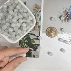 8mm Crackle Glass Beads for Jewelry Making, 700Pcs Round Crystal Beads for Bracelets, DIY Crafts (Lt Grey Crackle) - color: Lt Grey Crackle