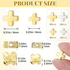 200 Pcs Cross Charms for Jewelry Making, Religious Cross Beads for Bracelets, Crosses for Jewelry Making, Bracelets, Necklaces, DIY Crafts (Gold, Silver) - color: 200pcs, 8x8mm, 6x6mm, Gold, Silver