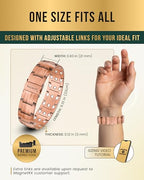 MagnetRX® 3X Strength Copper Bracelet – 99.9% Pure Copper Bracelets for Men with Magnets – Premium Fold-Over Clasp and Adjustable Bracelet Length with Included Sizing Tool (Legacy) - color: Legacy