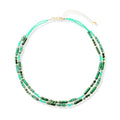 Elisheva Natural Stone Choker Necklace for Women, Boho Natural Emperor Jasper Stone Lace Agate Beaded Crystal Necklace, Gemstone Jewelry Gift for Her - style: 2 layered green emperor stone