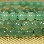Angelstones Handmade Natural Healing Gemstone 6mm Round Beads Stretch Crystal Bracelet 7 Inch Unisex - color: Green Aventurine