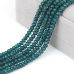 Perlin Agate & Jasper Gemstone Strand Beads 4 mm Rondelle 110 Pieces Jewellery Beads Semi-Precious Stone for Jewellery Necklace Bracelet Earrings (Indian Sapphire) - color: Indian Sapphire