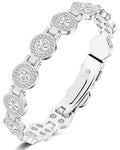 Feraco Pure Copper Bracelets for Women, 4X Ultra Strength Magnetic Bracelet with 3800 Gauss Neodymium Magnets & Dazzling Austrian Cut Crystals Stone, Adjustable Jewelry Gift - style: Sparkle Sphere - Silver