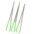OEMTOOLS 22660 16 Inch Long Nose 3 Piece Pliers Set, 90 Degree Pliers, Straight Pliers, and 45 Degree Pliers, Clamp Hoses and Handle Delicate Work Pieces in Narrow Spaces - style: steel