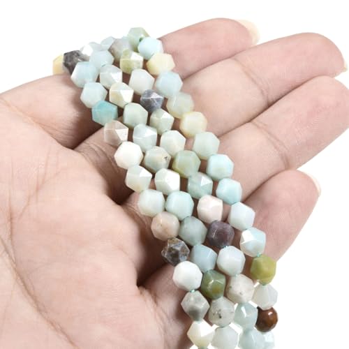 Multicolor Amazonite 6mm Gemstone Triangle Faceted Round Loose Beads Strand 15.5" DIY Jewelry Making - color: Multicolor Amazonite