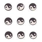 Airssory 100 Pcs Black and White Manmade Polymer Clay Soft Beads Flat Round with Taiji Ying Yang Sign Loose Bead Spacer for Lucky Jewelry Making - color: Yin Yang Beads_Black and White