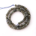 Faceted 4x6mm Natural White Labradorite Stone Rondelle Spacer Gemstone Beads Loose Semi Gemstone Beads for Jewelry Making - color: White Labradorite