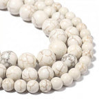 Yochus 45pcs White Turquoises Beads，8mm Healing Power Natural Stone Round Loose Beads for Jewelry Making Earring Necklace DIY Crafts - color: White Turquoises, size: 8mm 45beads