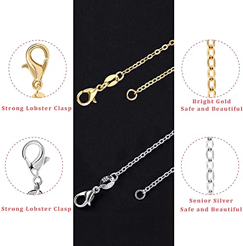 50 Pack Silver Plated Necklace Chains Bulk, Cable Chain Pack for Jewellery Making - color: Gold, size: 20 Inch