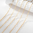 12 Pack Paperclip Chain Necklace Bulk Adjustable Gold Plated Stainless Steel Necklace Chains for Jewelry Making - color: Gold 16 Inches