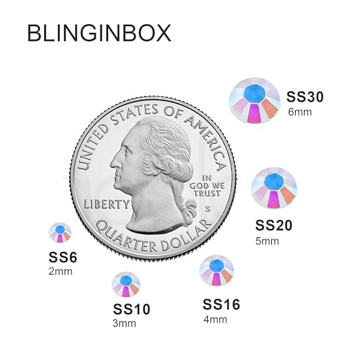 Blinginbox 50000pcs Flatback Rhinestones,Resin Non Hotfix Rhinestones Large Quantity Wholesale for Crafts DIY Creative Design,Clothes,Makeup,Nail Art (2mm=0.08",Transparent Clear AB) - color: Transparent Clear AB, size: 2mm=0.08"