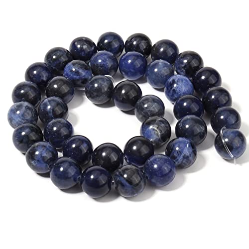 60pcs 6mm Natural Stone Beads Blue Sodalite Beads Energy Crystal Healing Power Gemstone for Jewelry Making, DIY Bracelet Necklace - color: Blue Sodalite, size: 6mm