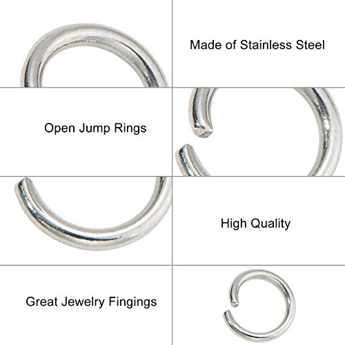 DanLingJewelry 1000 pcs 304 Stainless Steel 19 Gauge Open Jump Rings 7mm for Jewelry Making Connectors Jewelry Finding Stainless Steel Color - color: 1000 pcs - ф7mm δ 1mm
