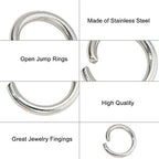 DanLingJewelry 1000 pcs 304 Stainless Steel 19 Gauge Open Jump Rings 7mm for Jewelry Making Connectors Jewelry Finding Stainless Steel Color - color: 1000 pcs - ф7mm δ 1mm