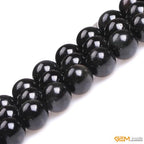GEM-Inside Natural 12mm Black Obsidian Gemstone Loose Beads Round Energy Power Beads for Jewelry Making 15" - color: Black Obsidian, size: 12mm