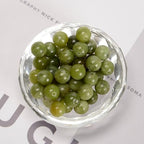 48Pcs 8mm Green Jade Natural Round Loose Real Stone Beads Gemstone Genuine for DIY Hand Made Craft Jewelry Bracelet Earring Necklace String Making Energy Healing Power - color: Green Jade, size: 8mm