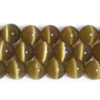 HAAMIIQII 10mm Brown Cat Eye Glass Round Crystal Stone Loose Gemstone Beads for Jewelry Making Bracelets Necklaces Earrings Crafts (35-40pcs) - color: Brown, size: 10mm (35pcs)