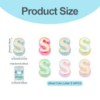 FASHEWELRY 20Pcs Large Hole Acrylic Beads Letter S Iridescent Big Plastic Letter Blocks European Beads Clear 3D Letters Initial Alphabet Bead for Keychains Necklace DIY Arts Craft - color: Random Clear, size: S