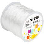 Homepal 1mm Elastic String for Bracelets, Clear Elastic String Elastic Cord for Jewelry Making, Crystal Jewelry String for Bracelets, Necklaces, Beading and Crafts 100m/roll