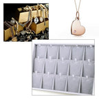 Oirlv Velvet Jewelry Organizer Trays Stackable Showcase Jewelry Display Storage Tray (15 Grids Insert) - size: 15 Grid Necklace/Pendant Insert Cards Tray