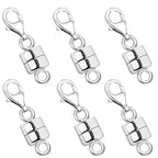 OHINGLT Magnetic Necklace Clasp Extra Strong, Silver Plated Magnet Jewelry Clasps Converters for Bracelet Necklaces Chain - color: 6Pcs Silver