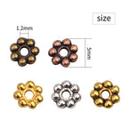 BronaGrand 500pcs Metal Daisy Spacer Beads 5mm for DIY Jewelry Making (5 Colors) - color: 5 Colors