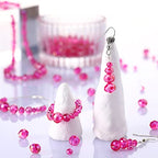 WILLBOND 600 Pcs Crystal Glass Beads for Jewelry Making Bulk Suncatcher Faceted Rondelle Loose Gemstone for Valentine's Day, Irish Holiday, Easter Bracelet DIY Crafts 8mm, 6mm, 4mm(Hot Pink) - color: Hot Pink